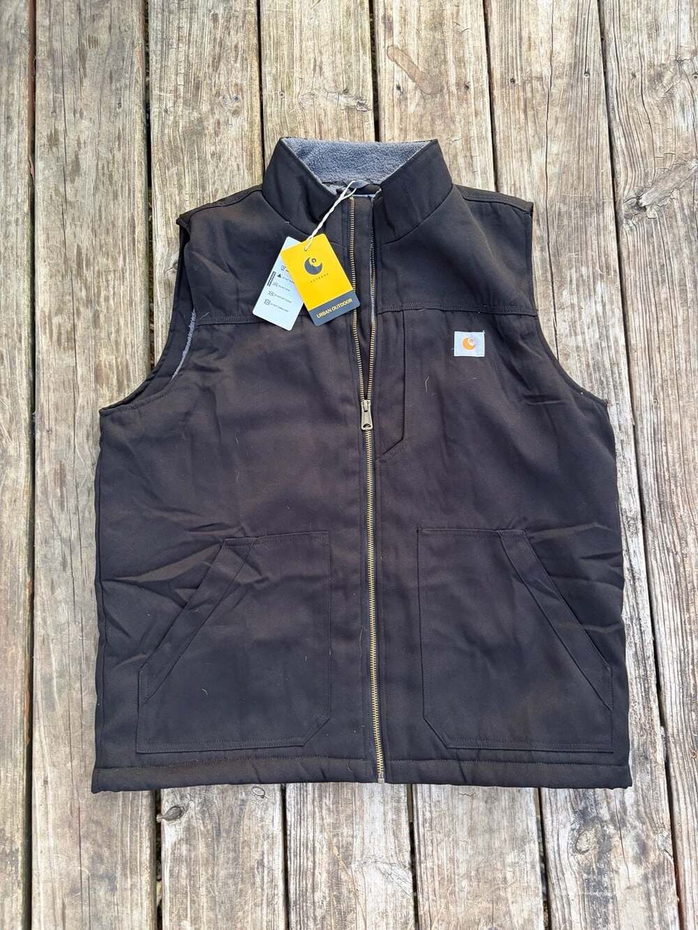 Urban Outdoor Men's Black Sherpa Lined Vest Size L